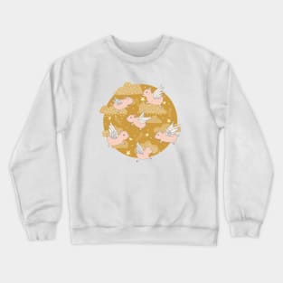 When Pigs Fly in Gold Crewneck Sweatshirt